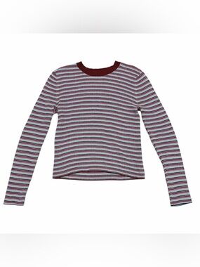 American Eagle Burgundy, Pink, Purple, and Blue Striped Long Sleeve - Size XL